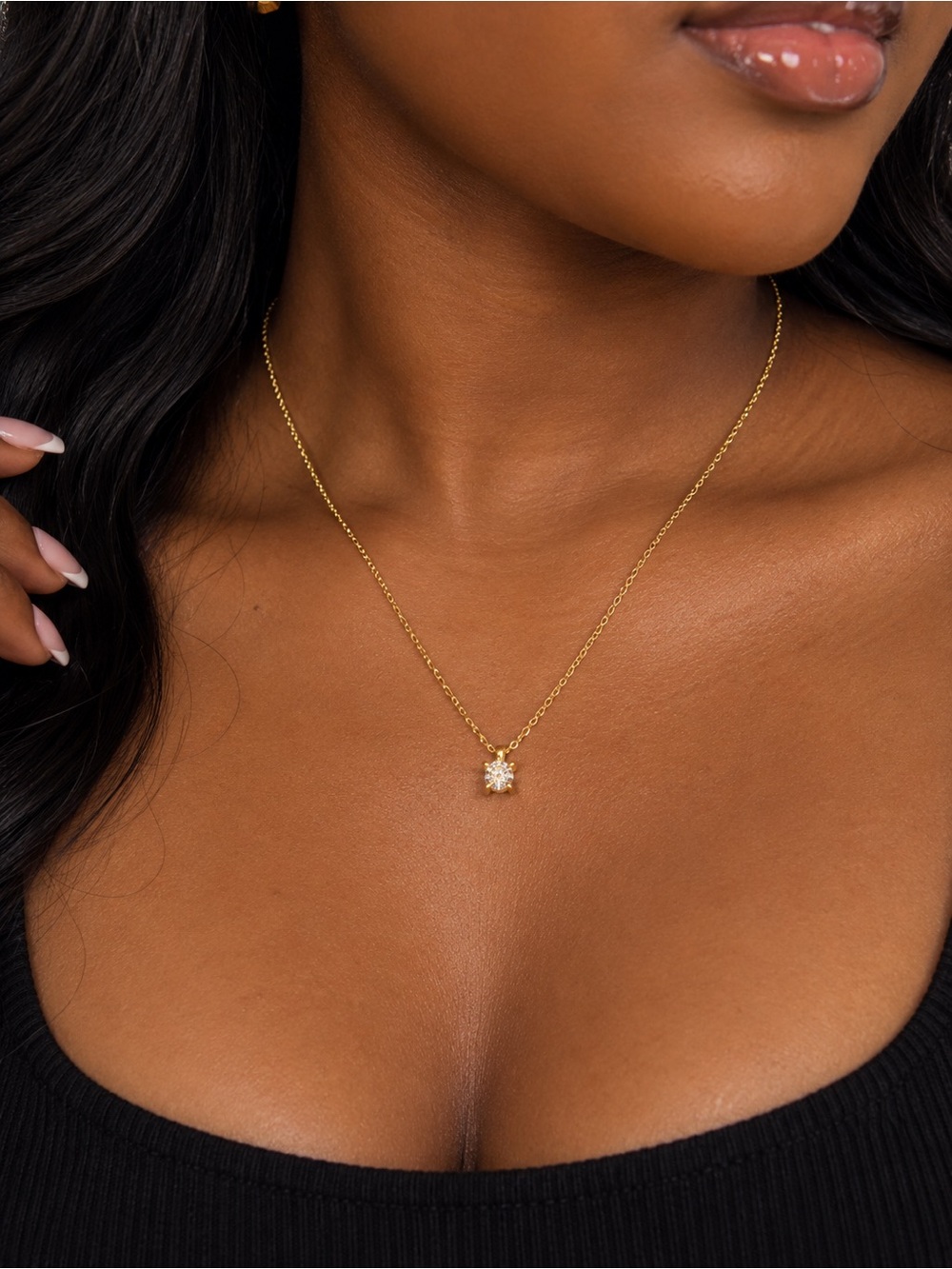 Delicate Gold Star Solitaire Necklace - Women's Everyday Jewelry